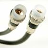 PHATSAT Made in USA Coaxial Cable, Quad-Shield RG6 Jumper Weather-Shield Connector, Black 9 feet view 1