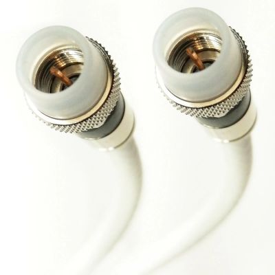 PHATSAT USA Made Quad-Shield RG6 Coaxial Cable, Weather-Shield Wire for TV, Satellite & Internet, White, 50 ft