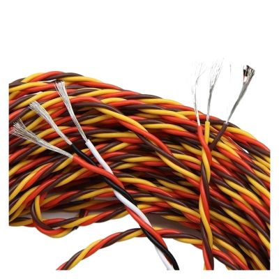 DOUDOUSUN Wires and Cables 5/10/20M 22AWG 26awg 30/60 Core 3 Way Twist Servo Extension Cable Futaba Twisted Wire Lead for RC Airplane Accessories Wires and Cables(Orange Brown Red,20 Meters_22AWG)