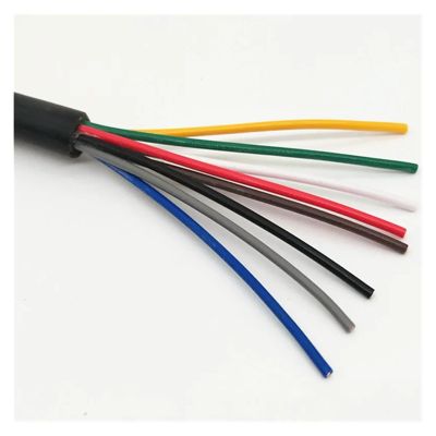 DOUDOUSUN Wires and Cables 5Meter 24 AWG 22 AWG 20 AWG RVV 2/3/4/5/6/7/8 Cores Copper Wire Conductor Electric RVV Cable Black Soft sheathed Wire Wires and Cables(22AWG 8C 5Meter)