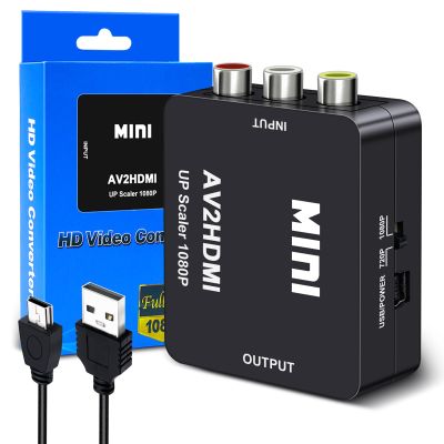 Amzpas RCA to HDMI Converter, AV to HDMI Adapter, 1080P Mini RCA Composite CVBS Video Audio Converter Adapter Supporting PAL/NTSC for TV/PC/ PS3/PS4/Laptop/STB/Xbox VHS/VCR (Black)