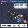 Amzpas RCA to HDMI Converter, AV to HDMI Adapter, 1080P Mini RCA Composite CVBS Video Audio Converter Adapter Supporting PAL/NTSC for TV/PC/ PS3/PS4/Laptop/STB/Xbox VHS/VCR (Black) view 2