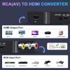 Amzpas RCA to HDMI Converter, AV to HDMI Adapter, 1080P Mini RCA Composite CVBS Video Audio Converter Adapter Supporting PAL/NTSC for TV/PC/ PS3/PS4/Laptop/STB/Xbox VHS/VCR (Black) view 3