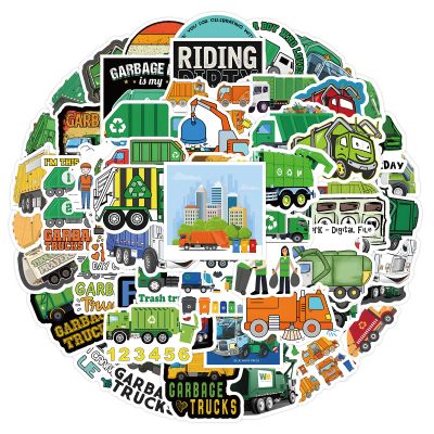 60 Pcs Garbage Truck Stickers Decals for Adult, Cute Garbage Truck Stickers Waterproof for Water Bottle Laptop Skateboard Helmet Luggage, Vinyl Stickers Pack(LJC)