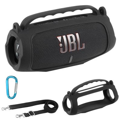 AONKE Silicone Case Compatible with JBL Charge 5 Portable Waterproof Bluetooth Speaker (Black)