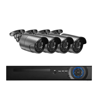 JUCFRDNJ 8CH 48V POE NVR Security Camera System Kit Pedestrian Detection Outdoor Audio Security Camera 4K CCTV Surveillance(None,4CH 4Cams)