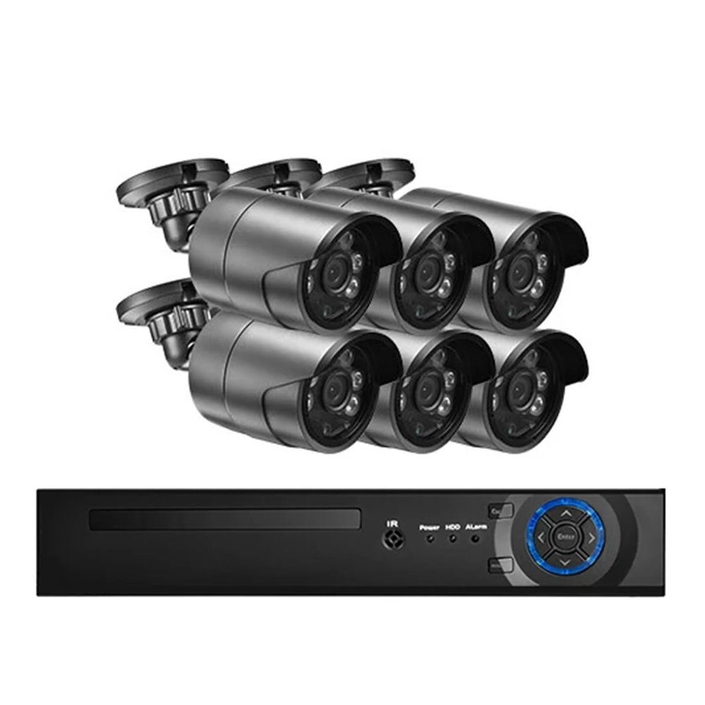 JUCFRDNJ 8CH 48V POE NVR Security Camera System Kit Pedestrian Detection Outdoor Audio Security Camera 4K CCTV Surveillance(None,8CH 6Cams)