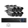 JUCFRDNJ 8CH 48V POE NVR Security Camera System Kit Pedestrian Detection Outdoor Audio Security Camera 4K CCTV Surveillance(None,8CH 6Cams Cables) view 1