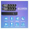 JUCFRDNJ 8CH 48V POE NVR Security Camera System Kit Pedestrian Detection Outdoor Audio Security Camera 4K CCTV Surveillance(None,8CH 6Cams Cables) view 2