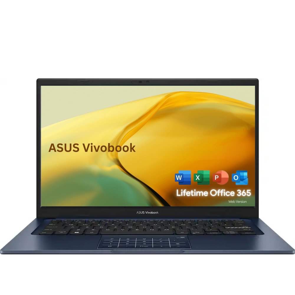 ASUS Vivobook with Office 365 for The Web - Intel 6-Core - 8GB RAM - 128GB SSD | Full HD Display, Chiclet Keyboard with NumberPad, Intel i3-1315U Processor, Win11 W/o Mouse | Power Your Work and Fun