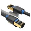 CAT8 Ethernet Cable 40Gbps 2000MHz CAT 8 Networking Cotton Braided Internet LAN Cord for Laptops PS 4 Router RJ45 Cable(IKC Cat8 Black Flat,2m) view 3