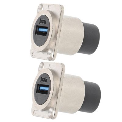 DIYEAH USB Panel Mount Coupler Adapter Reinforced Shell USB Connector for High Speed Data Transfer Scratch Resistant Female Extension Socket for Desktop Laptop and Media Devices