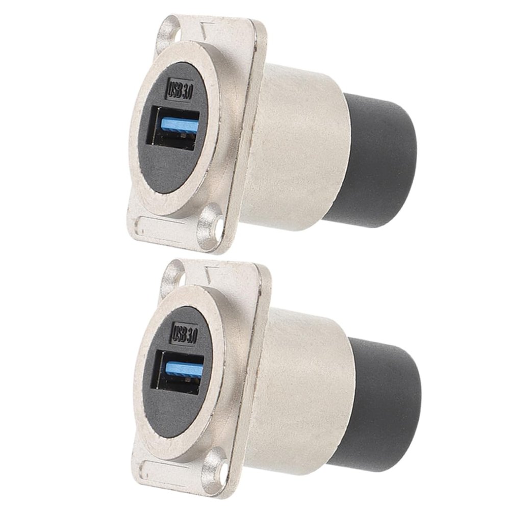 DIYEAH USB Panel Mount Coupler Adapter Reinforced Shell USB Connector for High Speed Data Transfer Scratch Resistant Female Extension Socket for Desktop Laptop and Media Devices