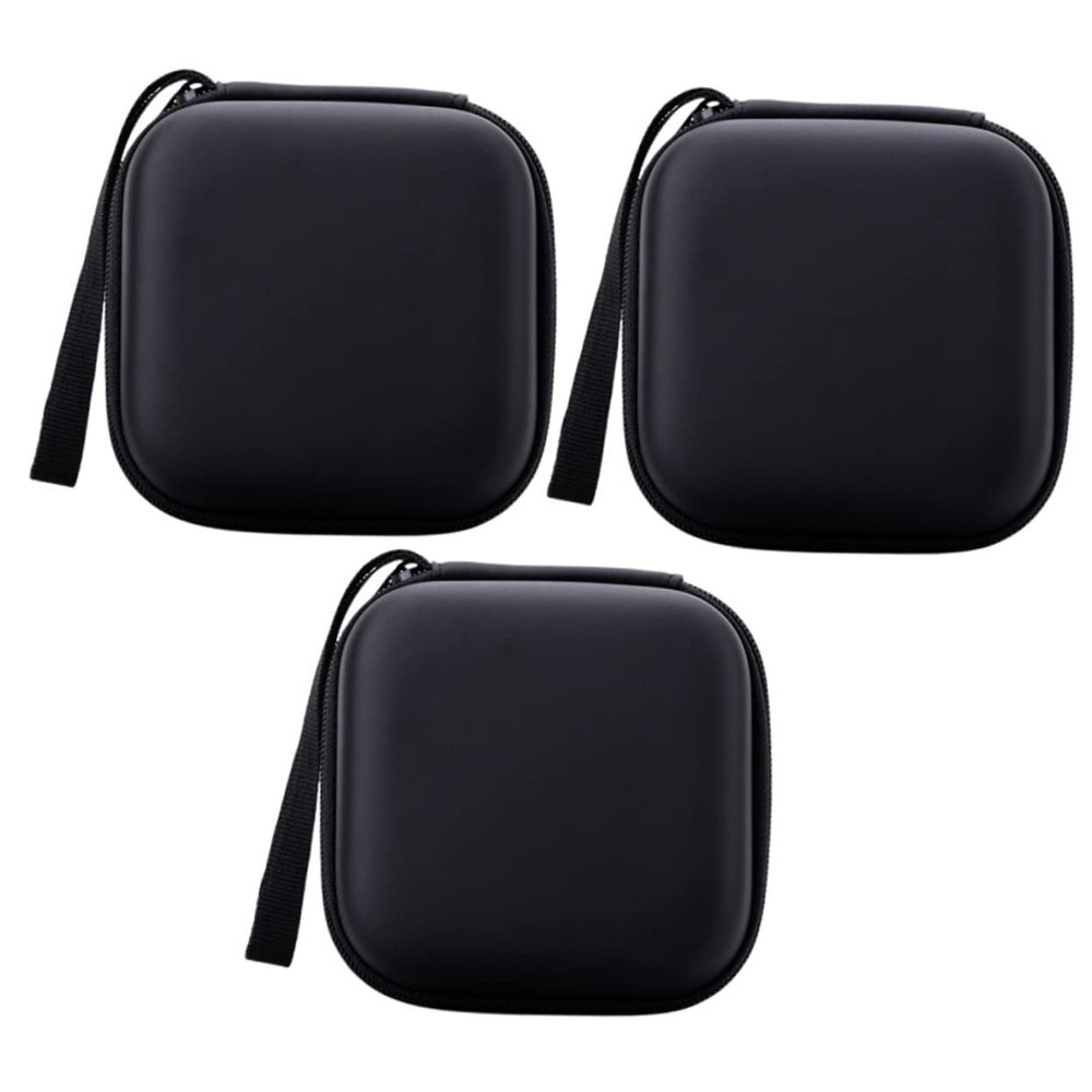 Uonlytech 3pcs Portable EVA Storage Bags for Earphones and Cables Wear Resistant Travel Organizer Pouches with Opening for Electronics Accessories Lightweight Multi Functional Carrying Cases