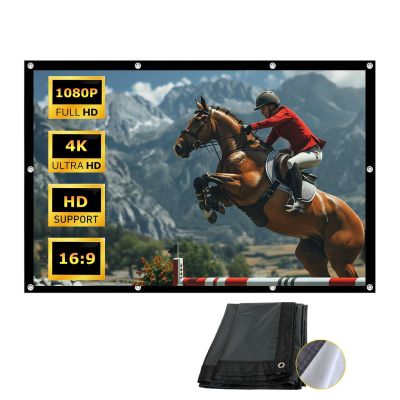 16:9 4K HD Foldable Projector Screen for Indoor Outdoor Home Theater, 150/200/300 in Portable Wrinkle-Free Projection Screen for Movie Night Camping Party(120in 16:9)