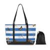 aidingzhi Blue White Striped Butterfly Dragonfly trendy computer cases for laptops with zipper work handbags for travel with tablet view 2