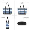 aidingzhi Blue White Striped Butterfly Dragonfly trendy computer cases for laptops with zipper work handbags for travel with tablet view 3