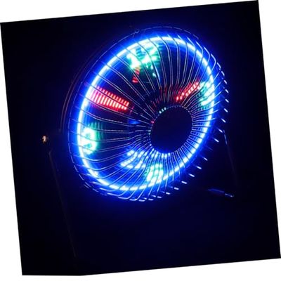 jojofuny Mini USB Clock Fan with LED Temperature Display Rotatable Portable Cooling Fan for Desktop and Office Metal Build with Built in Message Function Compact Design for Home and Car Use