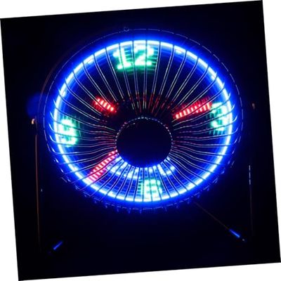 Gatuida Mini Desktop USB Portable LED Fan with Metal Frame Motor Temperature Message Display Quiet Cooling for Office Home Travel