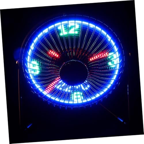Gatuida Mini Desktop USB Portable LED Fan with Metal Frame Motor Temperature Message Display Quiet Cooling for Office Home Travel