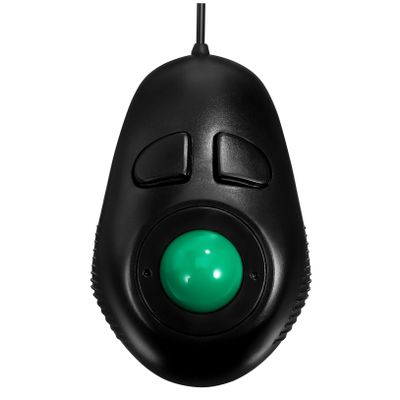 TEHAUX Trackball Mouse Mini USB Wired Portable with Thumb Controlled Scroll Wheel Button Design Lightweight Black for Laptop Desktop