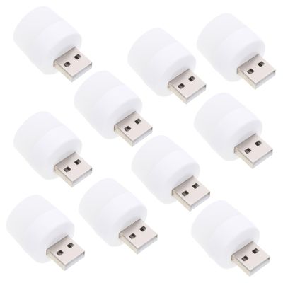 DOITOOL 10pcs USB Night Light Portable Kit for Car Interior Laptop USB Lamp Warm Color Small Compact