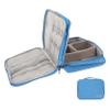 ASAKKURA Electronic Organizer Three Polyester Cable Storage Pouch with Mesh Compartments Lightweight Tech Organizer for Chargers Usbs Phones Power Banks Sky Blue view 1