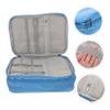 ASAKKURA Electronic Organizer Three Polyester Cable Storage Pouch with Mesh Compartments Lightweight Tech Organizer for Chargers Usbs Phones Power Banks Sky Blue view 3