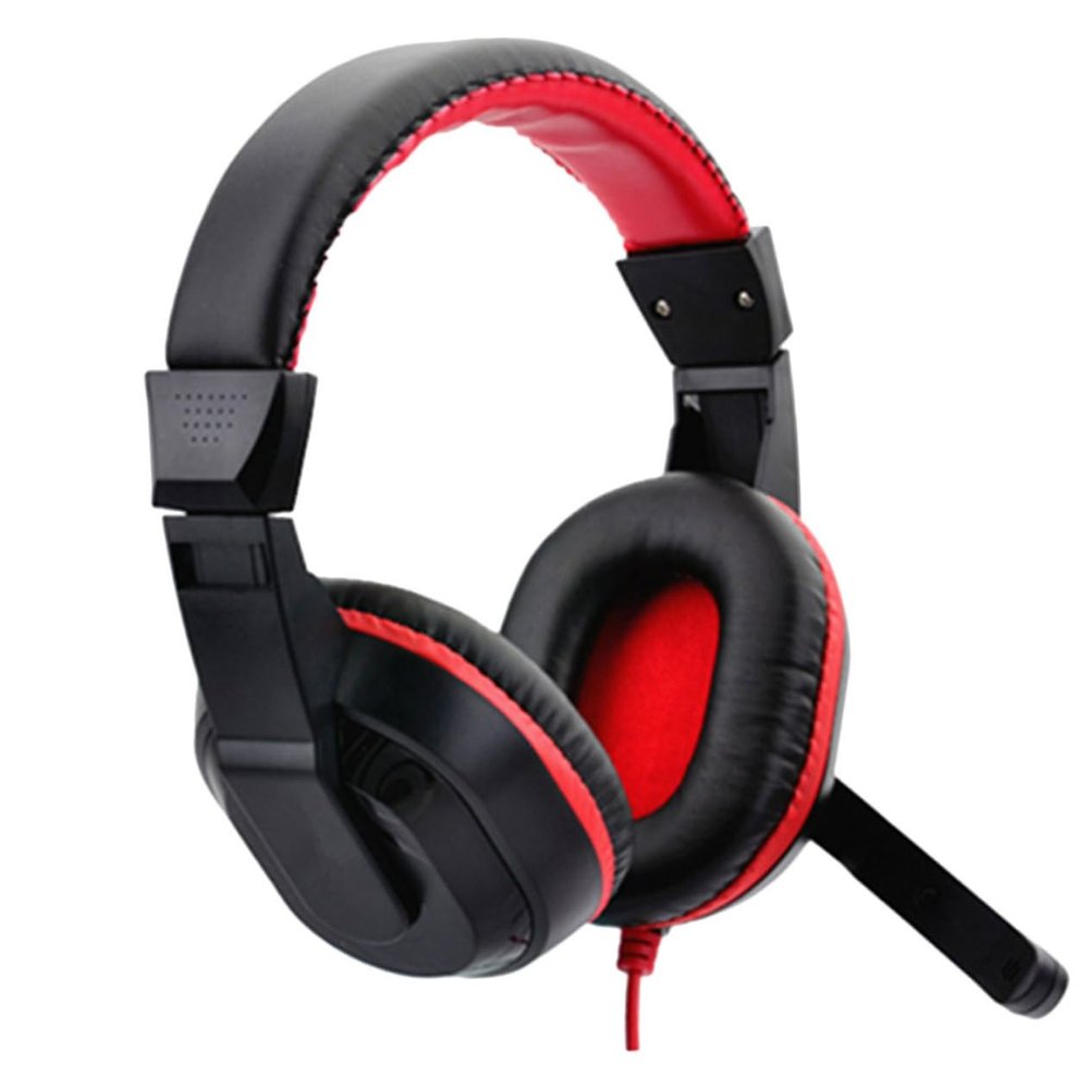 ASAKKURA Adjustable Game Headphones with Mic for PC Laptop Wired Stereo Headset Noise Canceling Over Ear Headphones with Volume Control and Plush Padding Compatible with Skype Random Color