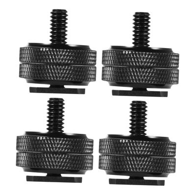 BRIGHTFUFU 4 PCS Hot Shoe Mount Adapter Dual Screw Camera Conversion Screws with Nuts for Flash Holder Compatible with DSLR Rig