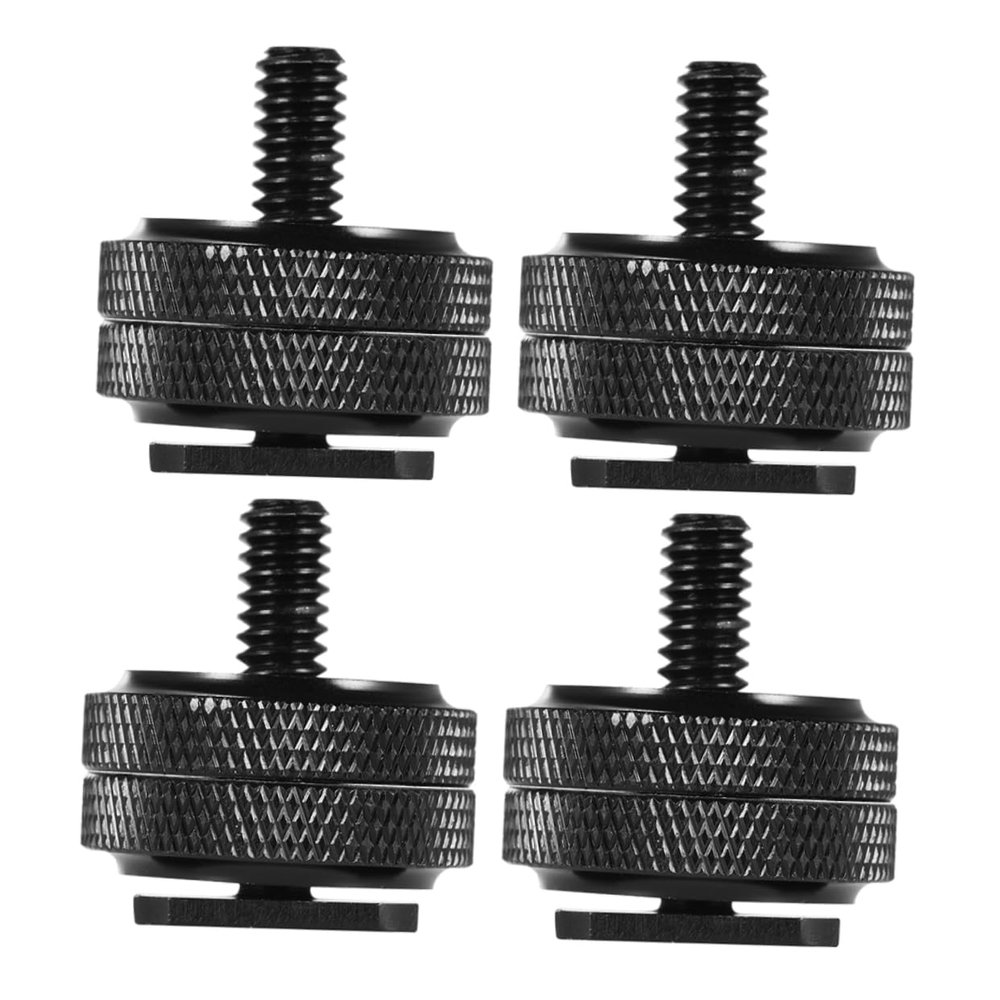 BRIGHTFUFU 4 PCS Hot Shoe Mount Adapter Dual Screw Camera Conversion Screws with Nuts for Flash Holder Compatible with DSLR Rig