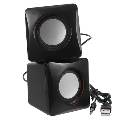 Angoily USB Powered Mini Desktop Speaker Small Compact Stereo Audio for Laptop Home Office Travel Portable Plug and Play Compatible with Multiple Devices