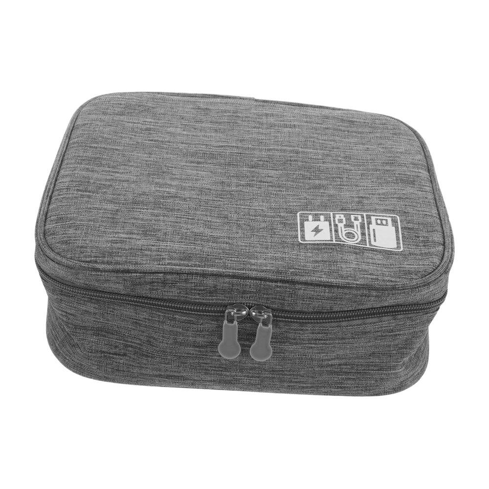 CATIEBYE Portable Digital Organizer Case with Ample Space for Chargers Cables Power Banks USB Drives Grey Travel Pouch for Men and Women Sleek Multifunctional Electronics Storage Bag for