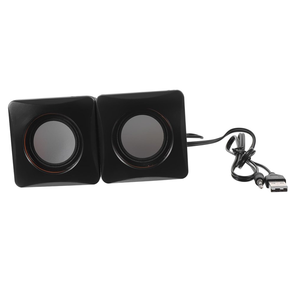 COOLHIYA Mini USB Computer Speakers Portable Plug and Play Stereo Sound for Laptop Desktop Home Office Compact Lightweight Music Player