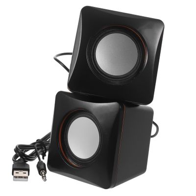 ANDRESLAD Mini USB Powered Desktop Speakers for Laptop and Small Portable Wired Audio System with Deep Bass Plug and Play Multimedia Sound for Home Office Use