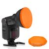 PATIKIL 6.3" x 6.3" Soft Mini Flash Diffuser Cap, 5 Pack Universal Elastic Flash Diffuser Cover for DSLR Camera Flashlight, Orange view 1