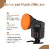 PATIKIL 6.3" x 6.3" Soft Mini Flash Diffuser Cap, 5 Pack Universal Elastic Flash Diffuser Cover for DSLR Camera Flashlight, Orange view 3