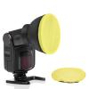 PATIKIL 7.1" x 7.1" Soft Mini Flash Diffuser Cap, 2 Pack Universal Elastic Flash Diffuser Cover for DSLR Camera Flashlight, Yellow view 1
