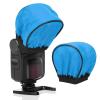 PATIKIL 3.7" x 3.5" Soft Mini Flash Diffuser Cap, 2 Pack Universal Elastic Flash Diffuser Cover for DSLR Camera Flashlight, Blue view 1