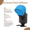 PATIKIL 3.7" x 3.5" Soft Mini Flash Diffuser Cap, 2 Pack Universal Elastic Flash Diffuser Cover for DSLR Camera Flashlight, Blue view 3