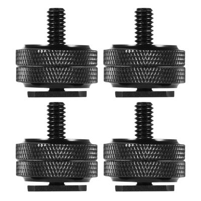 DIYEAH 4 PCS Tripod Screw Adapter Double Screw Hot Shoe Mount for DSLR Camera Flash and Digital Recorder Accessories