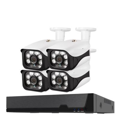 JUCFRDNJ Tuya 8MP Security Camera System H.265 POE NVR Audio Home Dome/Bullet Outdoor Microphone Video Surveillance Camera Set(None,8CH NVR and 4 Camera_AU Plug)