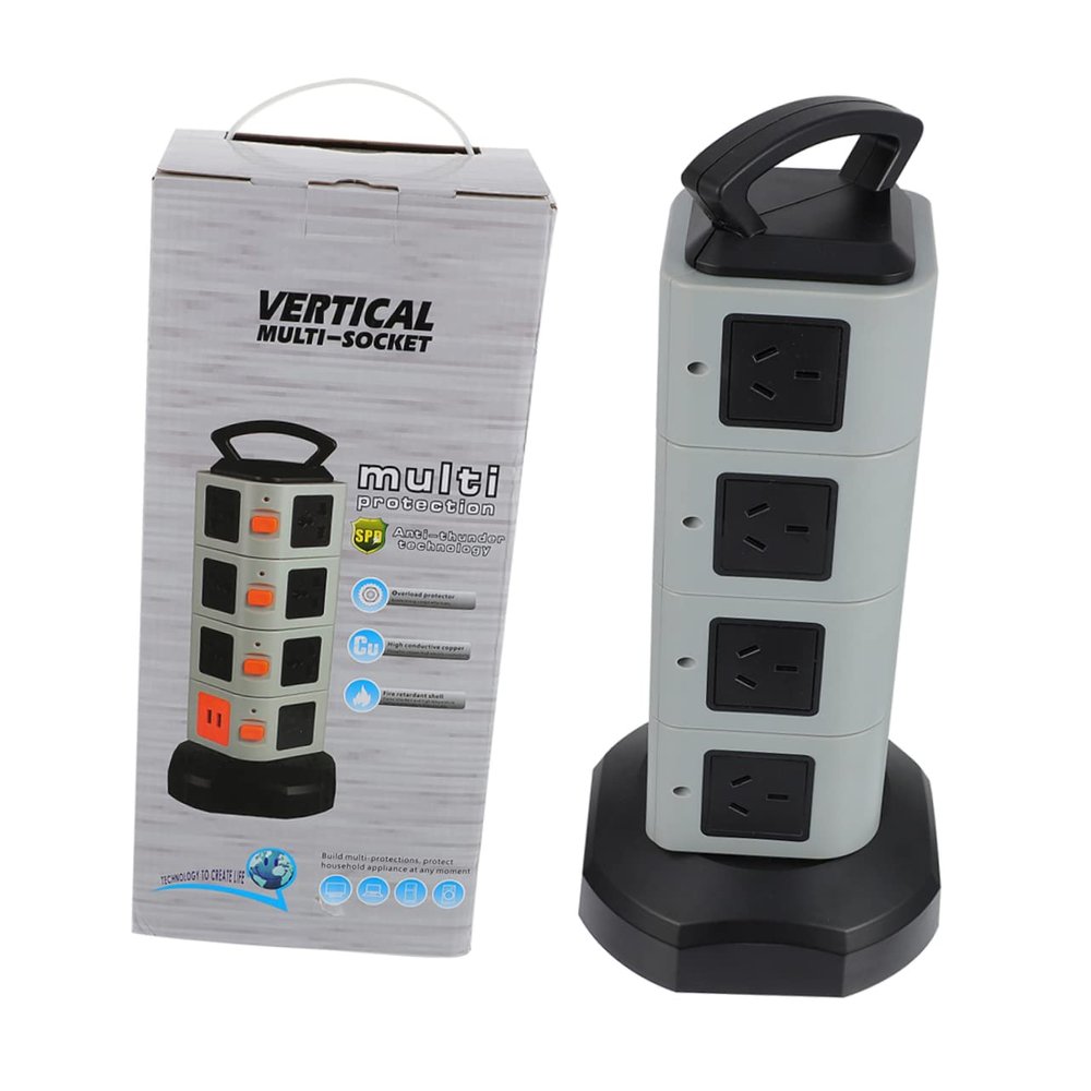DOITOOL Power Board Surge Protector with Outlets and USB Charging Ports Portable Fireproof Extension Socket for Multiple Device Charging Safe and US Plug for Use