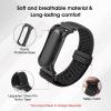 Adjustable Soft Woven Nyon Wristband + Protective Case Base fits for PLAUD NotePin AI Voice Recorder Upgraded 18mm Pin Quick Release Notepin Strap for Easy Band Replacement,Black view 2