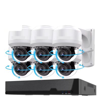 JUCFRDNJ Tuya 8CH POE NVR with 4K 8MP 12X Zoom PTZ IP Camera Video Surveillance Kit Monitor Audio Record CCTV Security System(None,8CH NVR 2 Camera_US Plug)