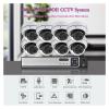 JUCFRDNJ 8CH Outdoor Waterproof Network Video Surveillance NVR Motion Detection Home 8MP Monitoring Kit Metal IP Security Camera(2T,8CH NVR and 4 Camera) view 2
