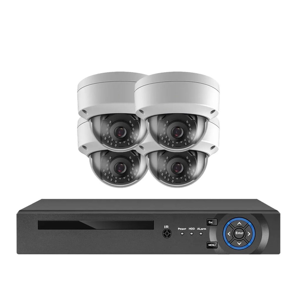 JUCFRDNJ H.265 8CH 4K AHD DVR Kit 8 Channels HD 8MP Outdoor Waterproof CCTV Security AHD Camera System Video Surveillance Kit 4CH(2T,4 PCS Camera KIT_EU Plug)