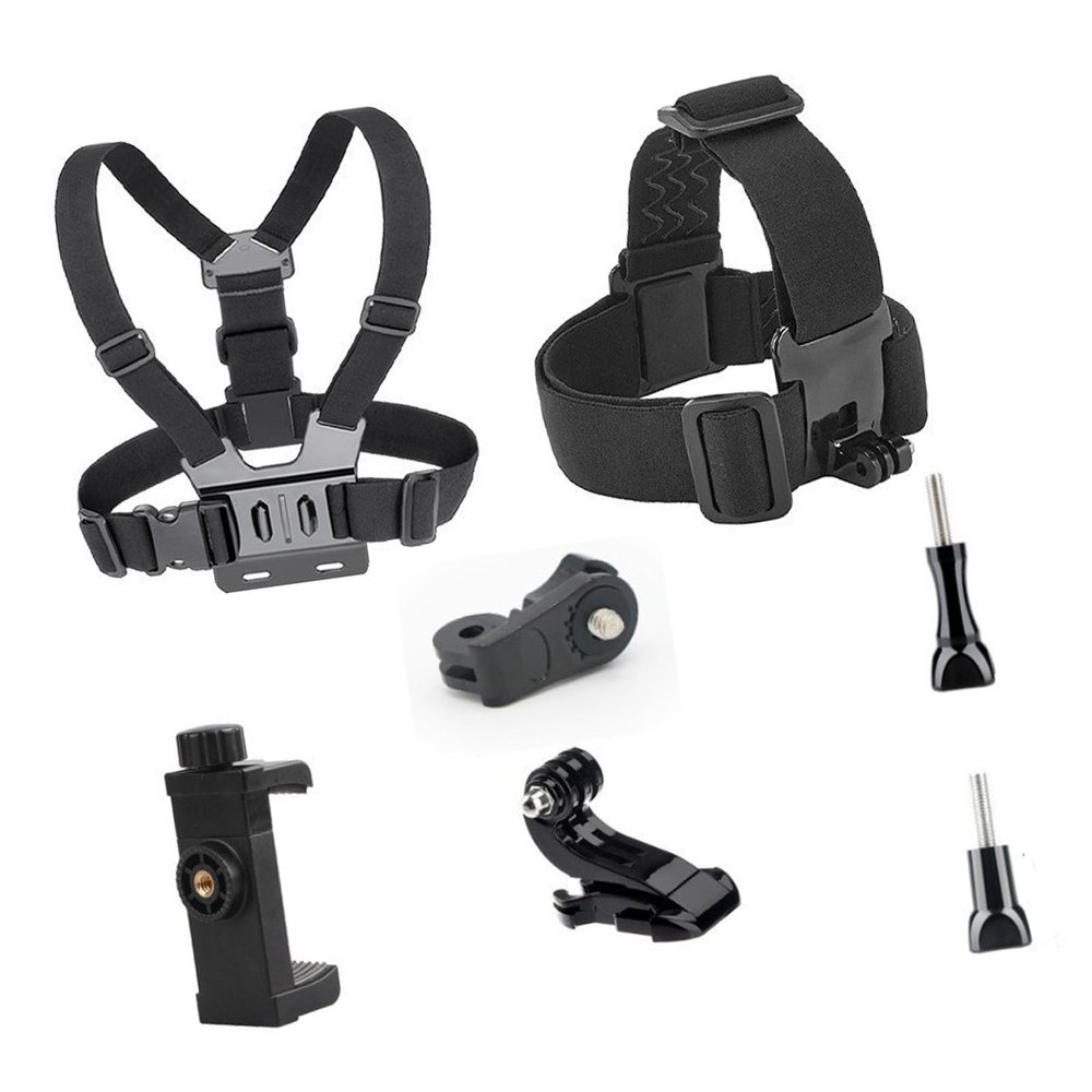 Adjustable Elastics Head Mount for Action Cameras with Antislip Secure Outdoor Sports Helmet Mount Action