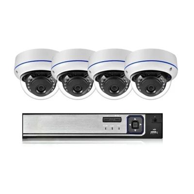 JUCFRDNJ H.265+ 5MP Outdoor Camera POE NVR CCTV Kit Outdoor Dome Motion Detection Surveillance 5/4MP IP Smart Audio Webcam(None,4PCS 4MP Cameras)