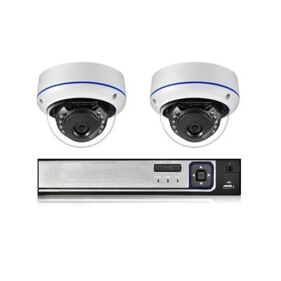 JUCFRDNJ H.265+ 5MP Outdoor Camera POE NVR CCTV Kit Outdoor Dome Motion Detection Surveillance 5/4MP IP Smart Audio Webcam(None,2PCS 4MP Cameras)